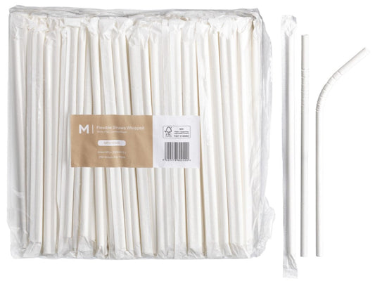 Paper Flexible Straws Wrapped - Matthews