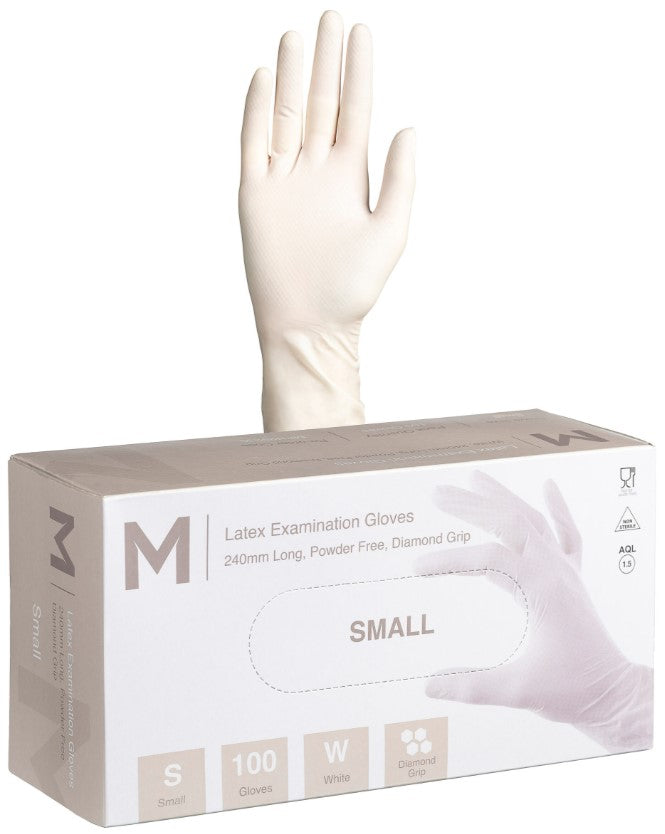 Latex Diamond Grip Examination Gloves Powder Free - Matthews