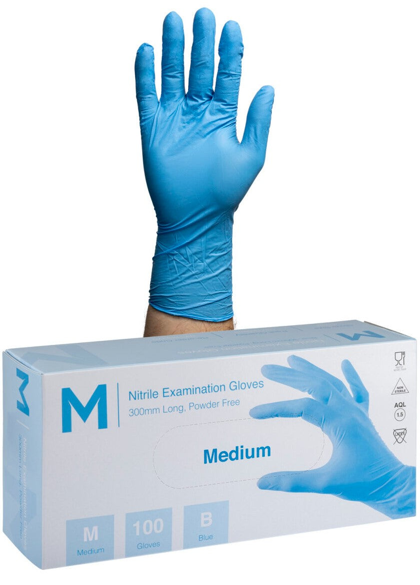 Nitrile Long Cuff Examination Gloves Powder Free - Matthews