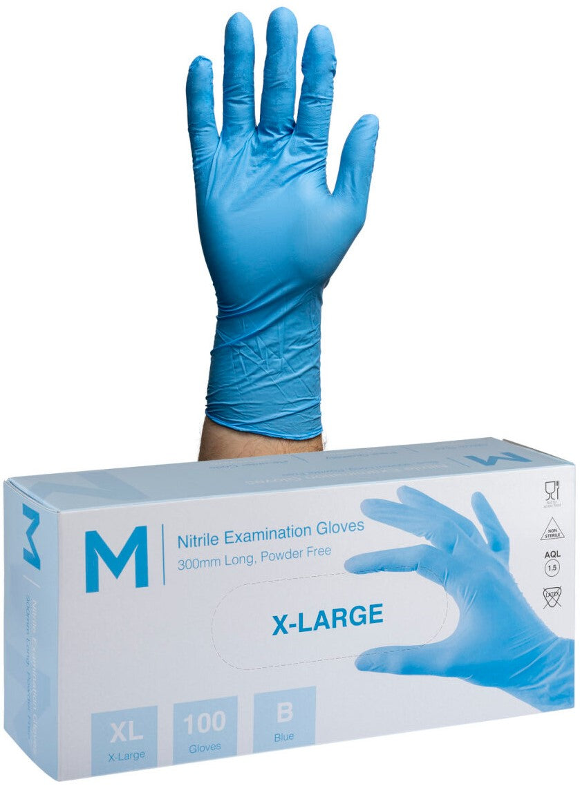 Nitrile Long Cuff Examination Gloves Powder Free - Matthews