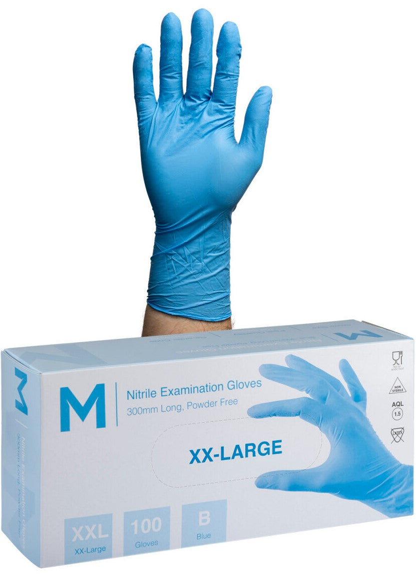 Nitrile Long Cuff Examination Gloves Powder Free - Matthews