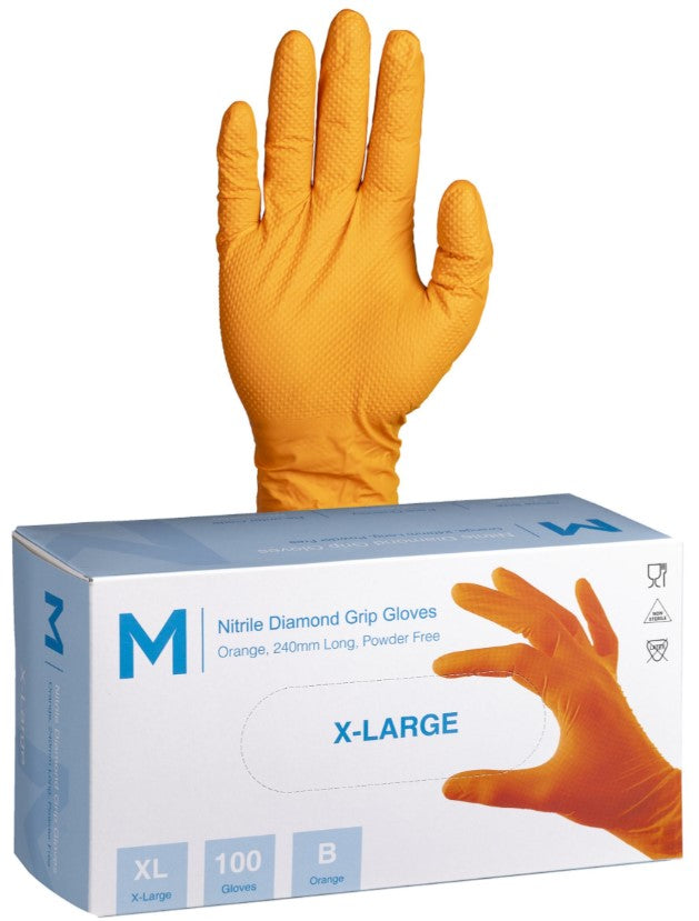 Nitrile Diamond Grip Gloves Powder Free - Matthews