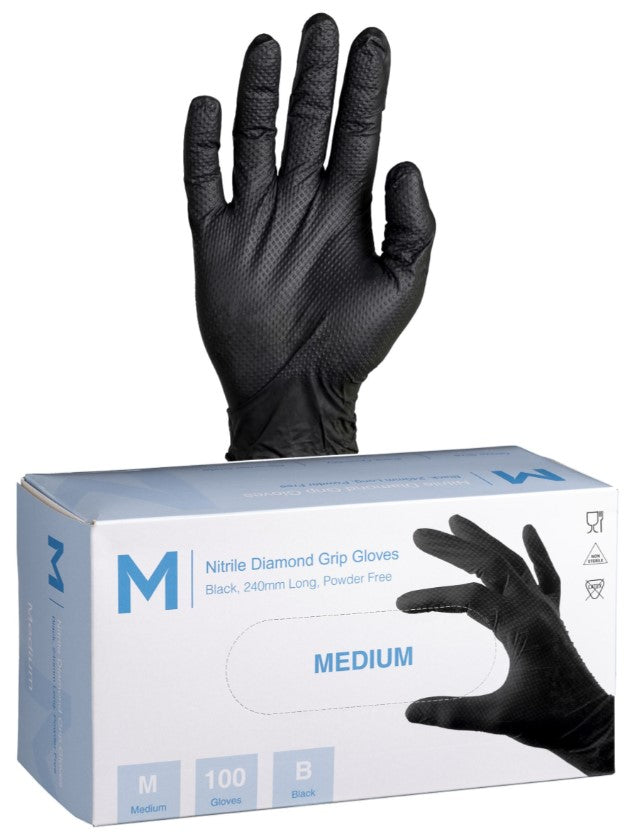 Nitrile Diamond Grip Gloves Powder Free - Matthews