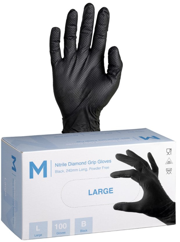 Nitrile Diamond Grip Gloves Powder Free - Matthews