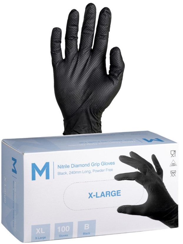 Nitrile Diamond Grip Gloves Powder Free - Matthews