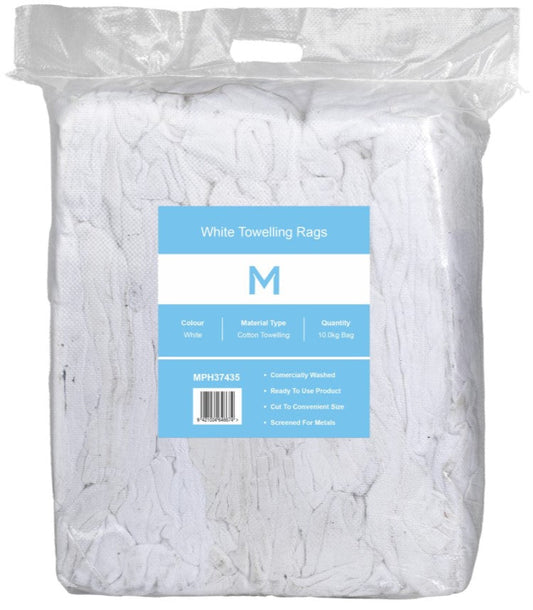 White Towelling Rags - Matthews