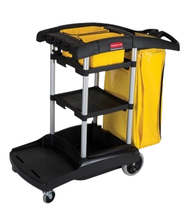 Rubbermaid High Capacity Cleaning Cart – commercial janitorial cart with extra storage and mop bucket platform