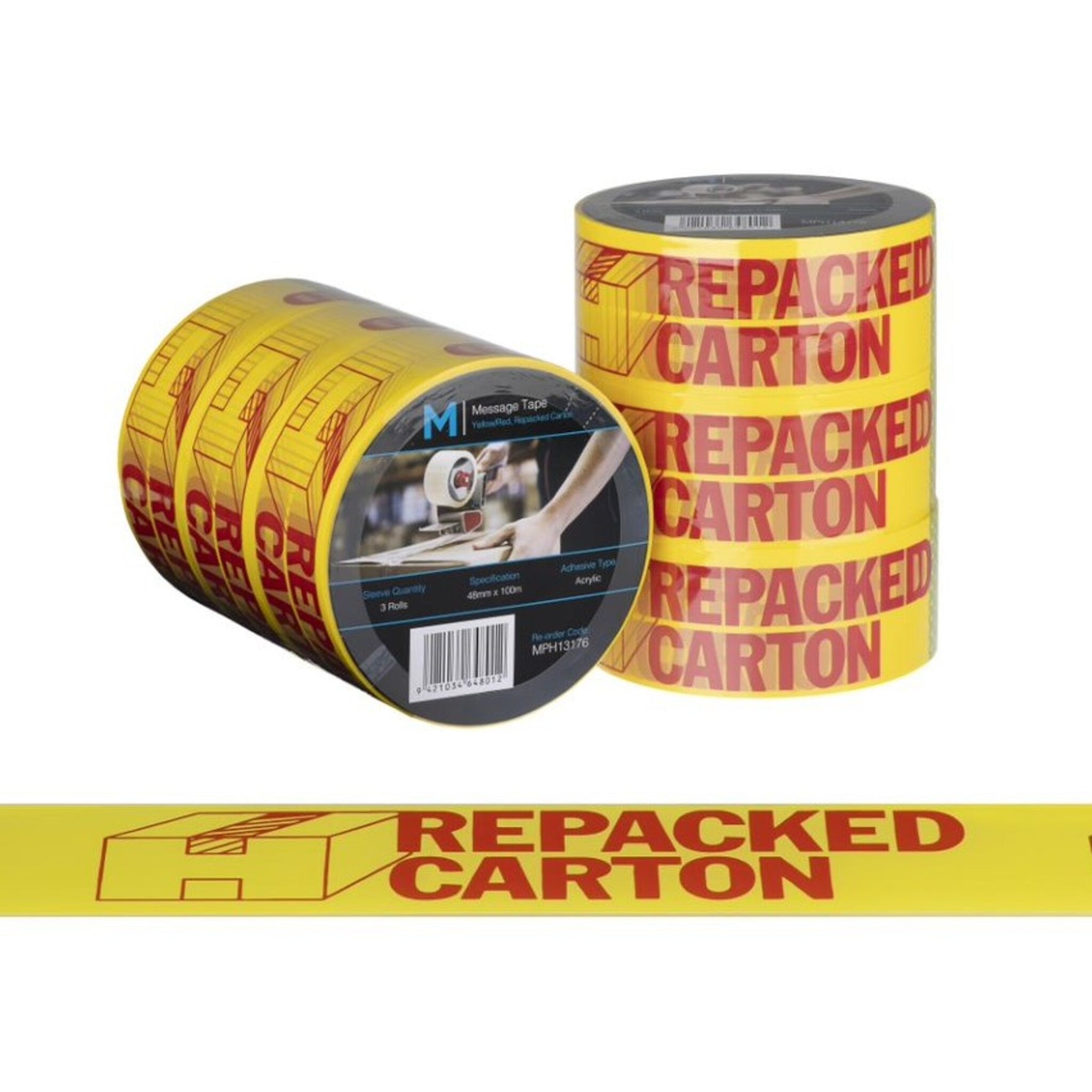 Message Tape Repacked Carton