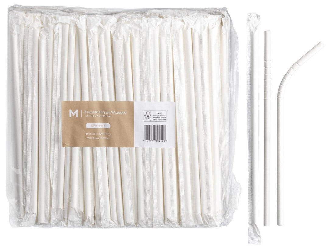 Paper Flexible Straws Wrapped - Matthews
