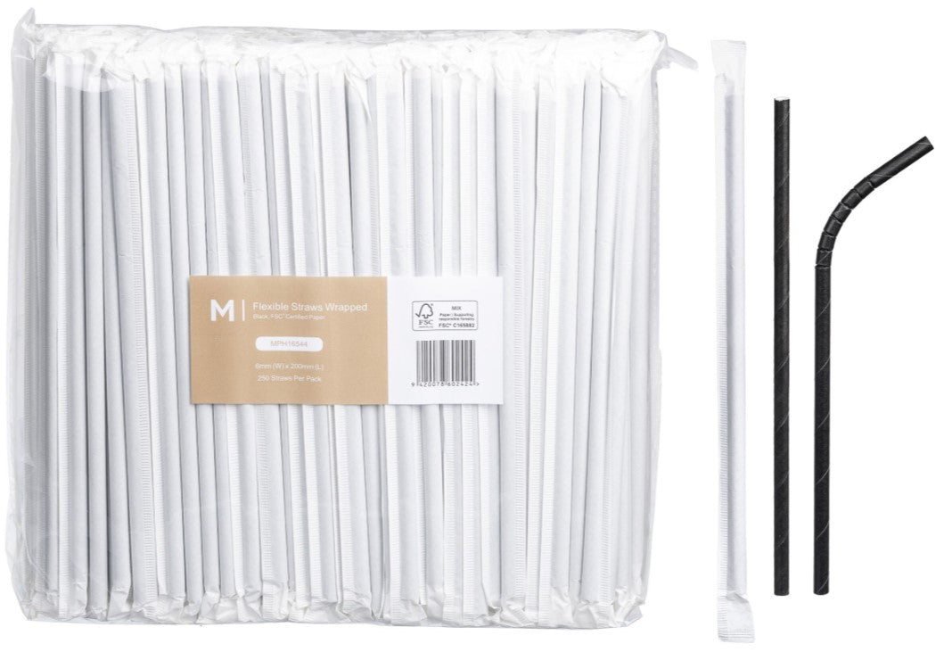 Paper Flexible Straws Wrapped - Matthews