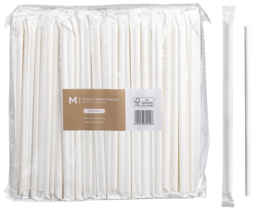 Paper Regular Straws Wrapped - Matthews
