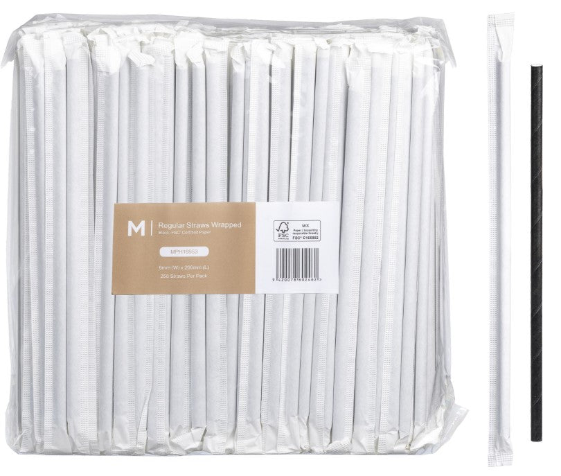 Paper Regular Straws Wrapped - Matthews