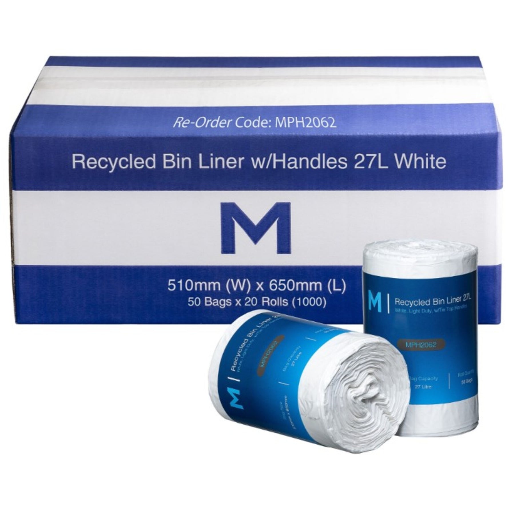 POR Recycled Bin Liner w/Handles 27L