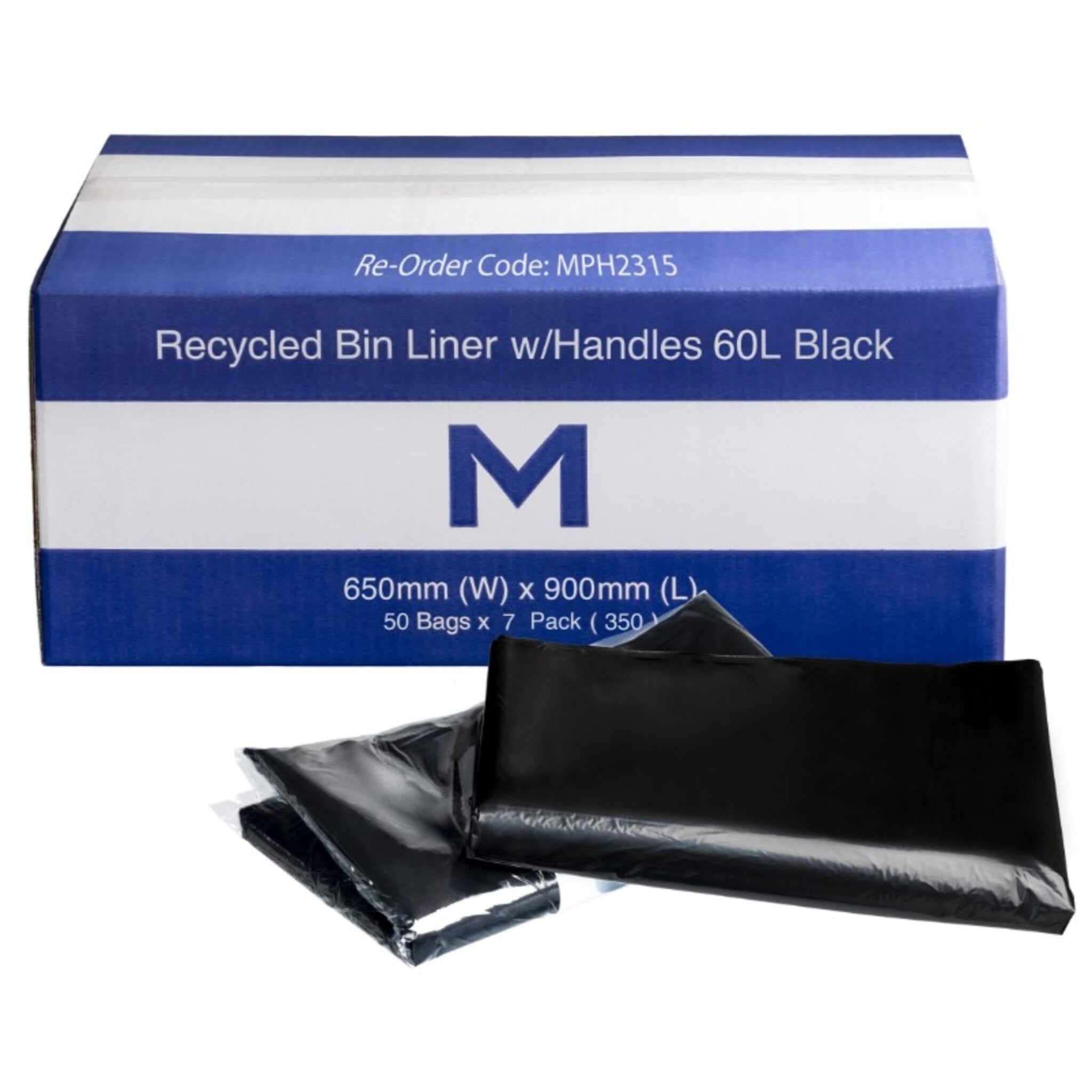 FP Recycled Bin Liner w/Handles 60L
