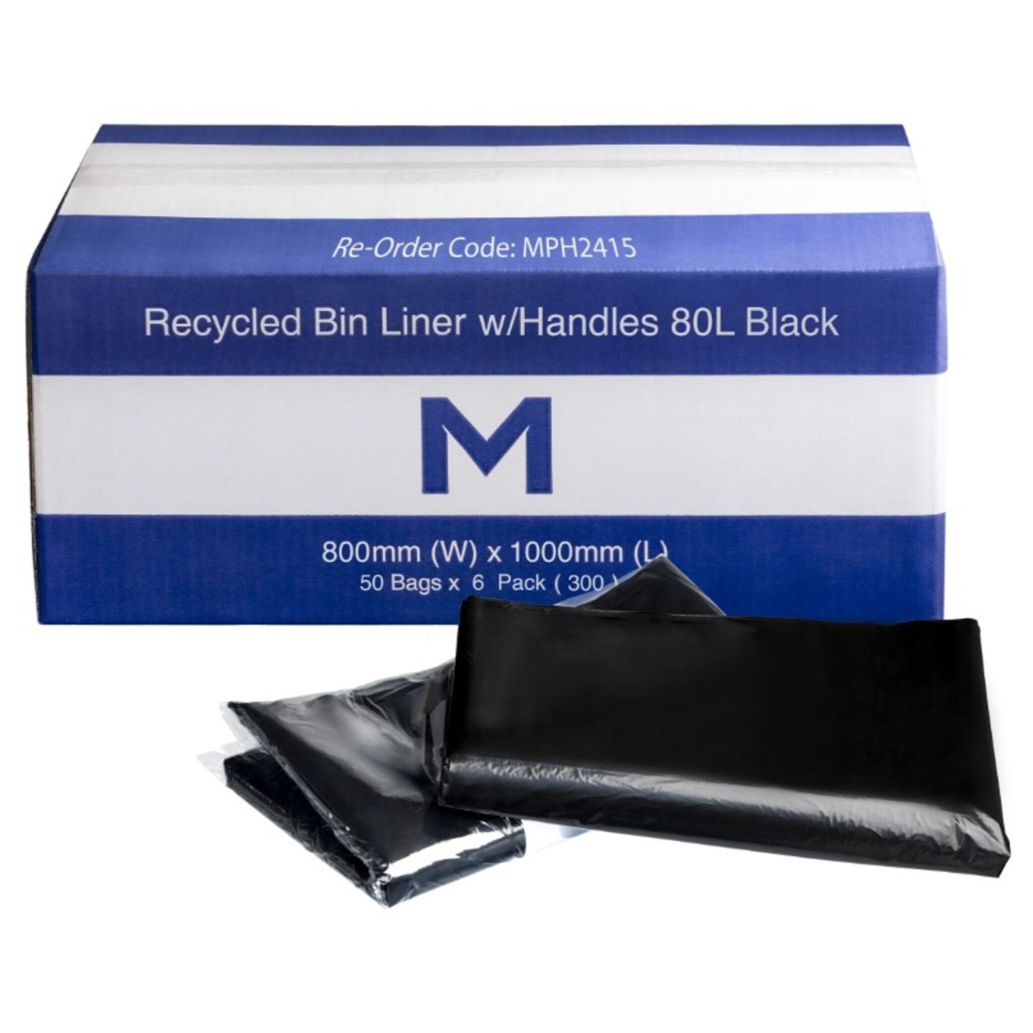 FP Recycled Bin Liner w/Handles 80L