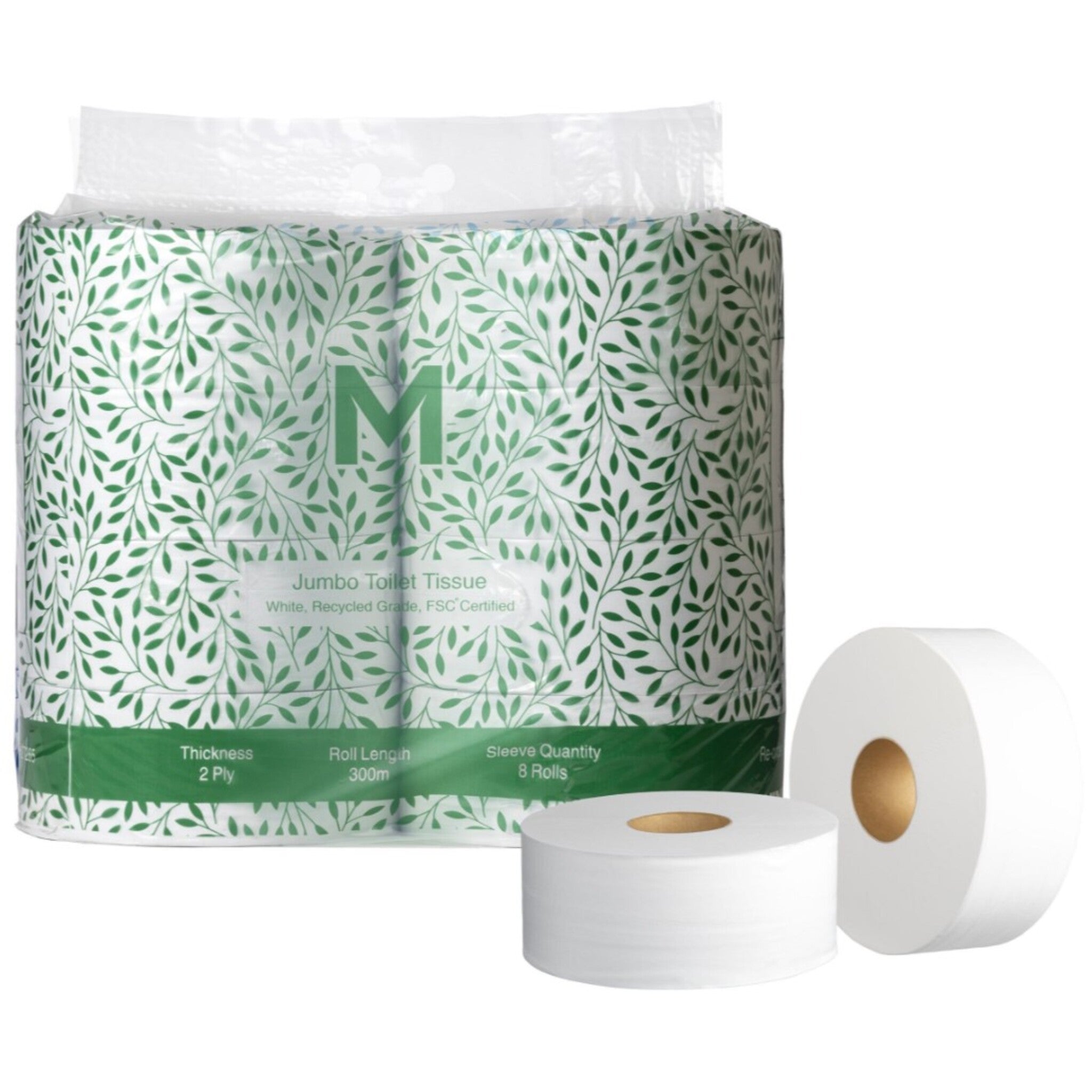 Recycled Jumbo Toilet Tissue Pack 2ply - 300m