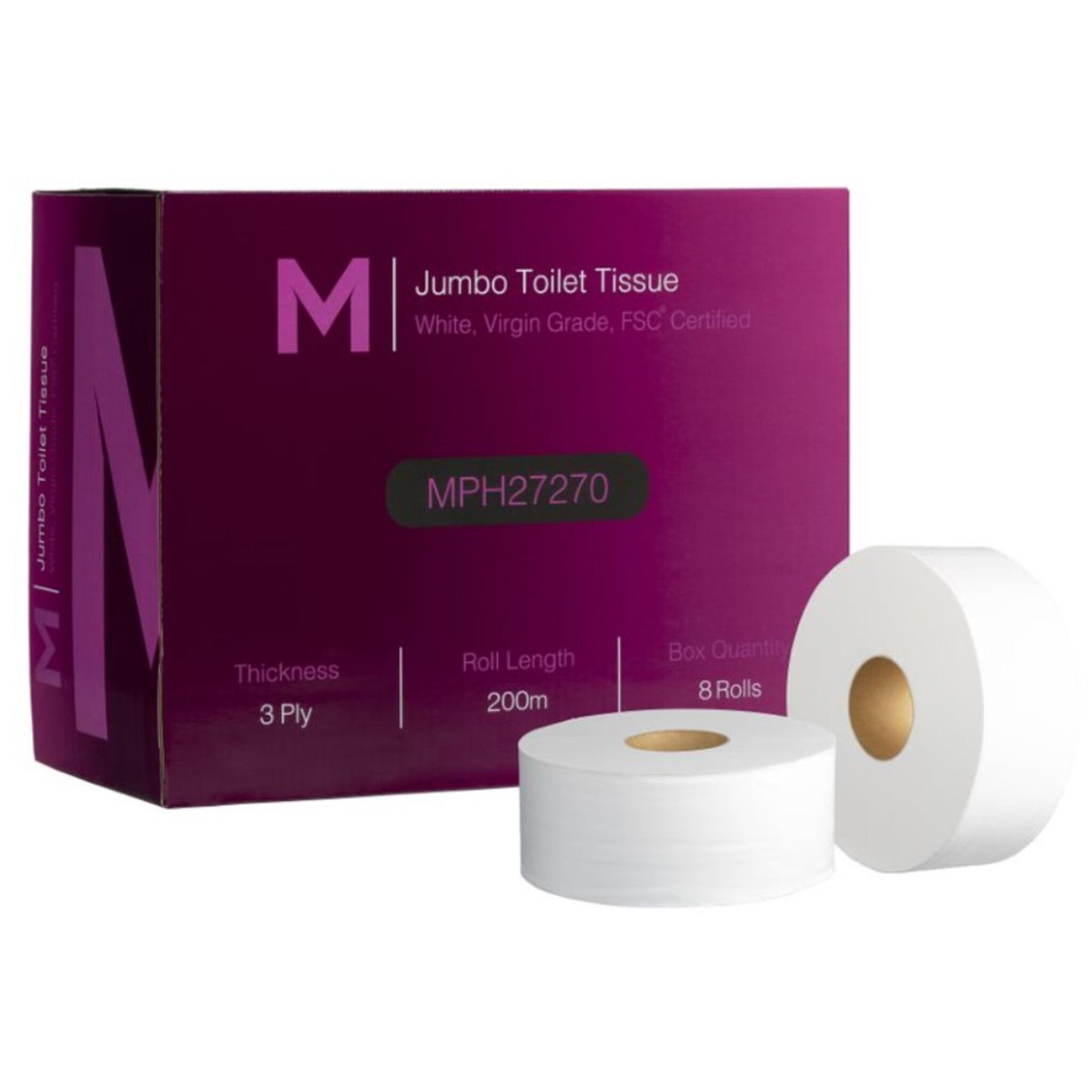 Jumbo toilet roll 3ply boxed