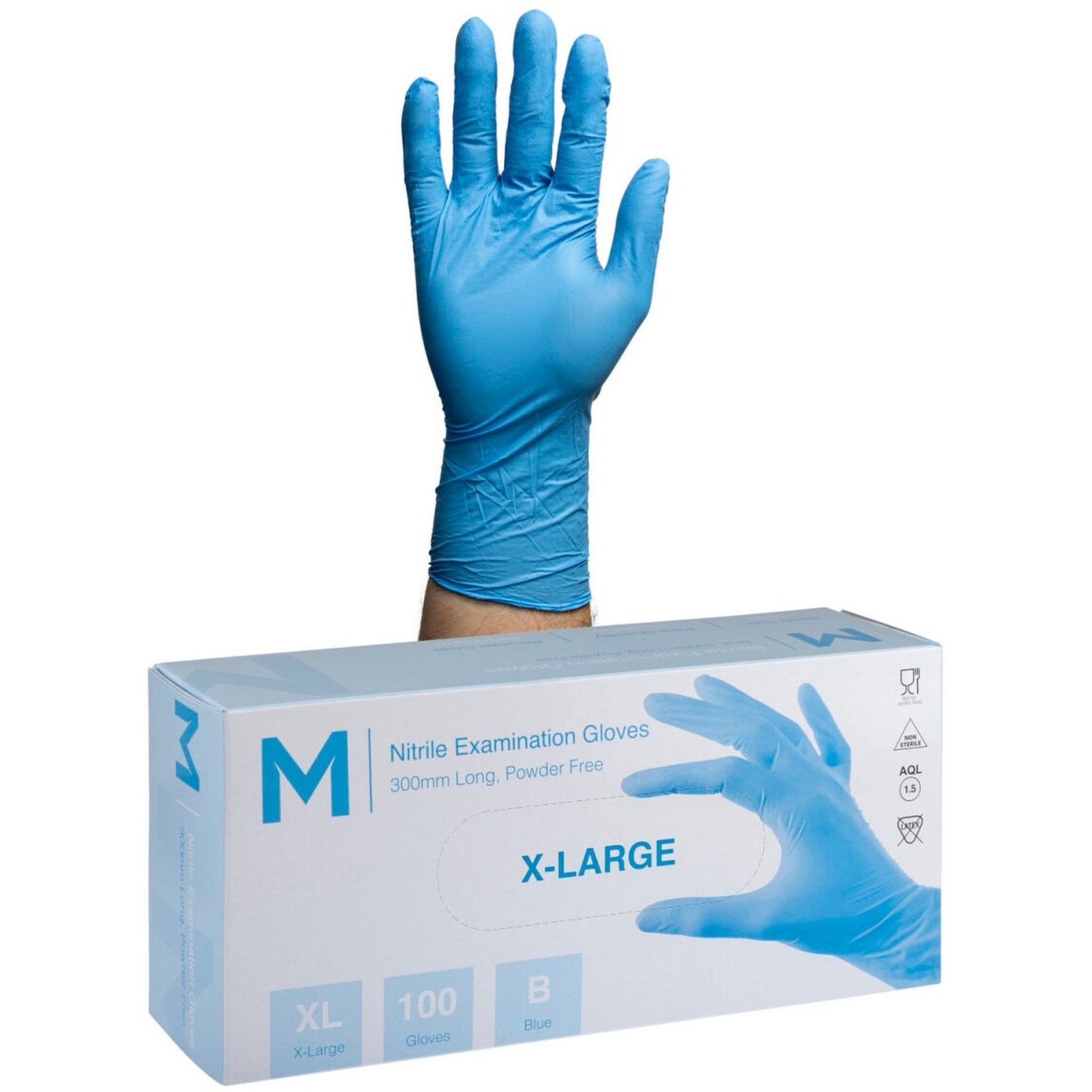 Nitrile Long Cuff Examination Gloves Powder Free