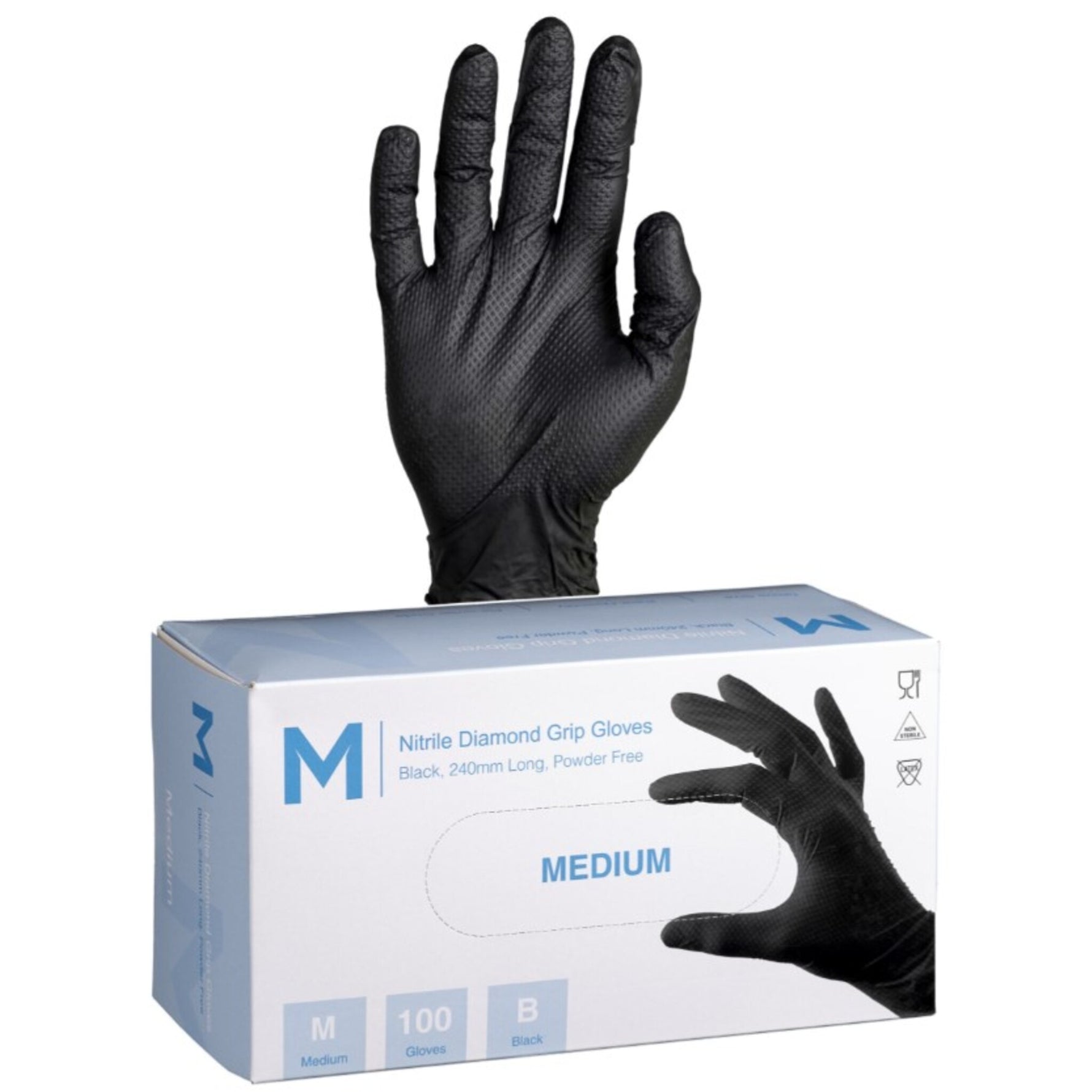 Nitrile Diamond Grip Gloves Powder Free