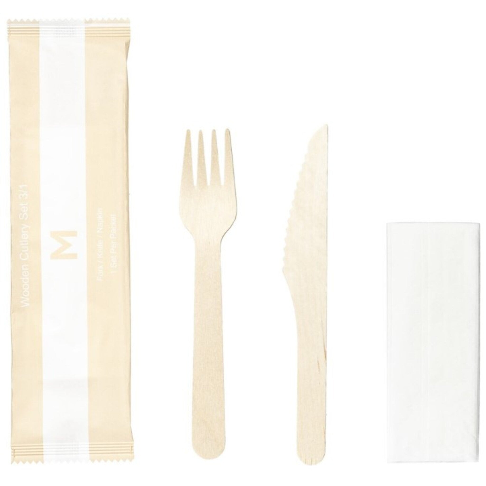 Wooden Cutlery Set 3/1