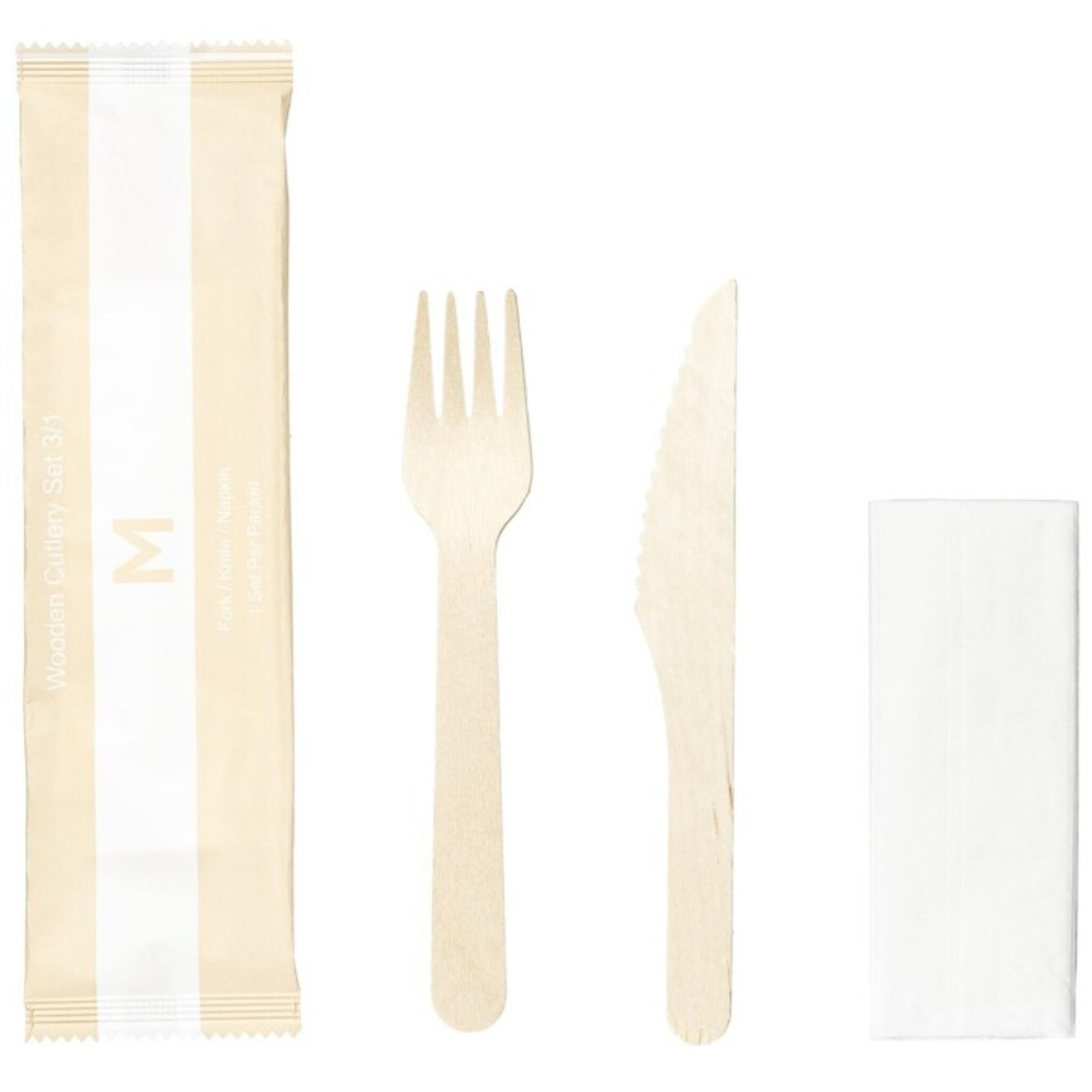 Wooden Cutlery Set 3/1