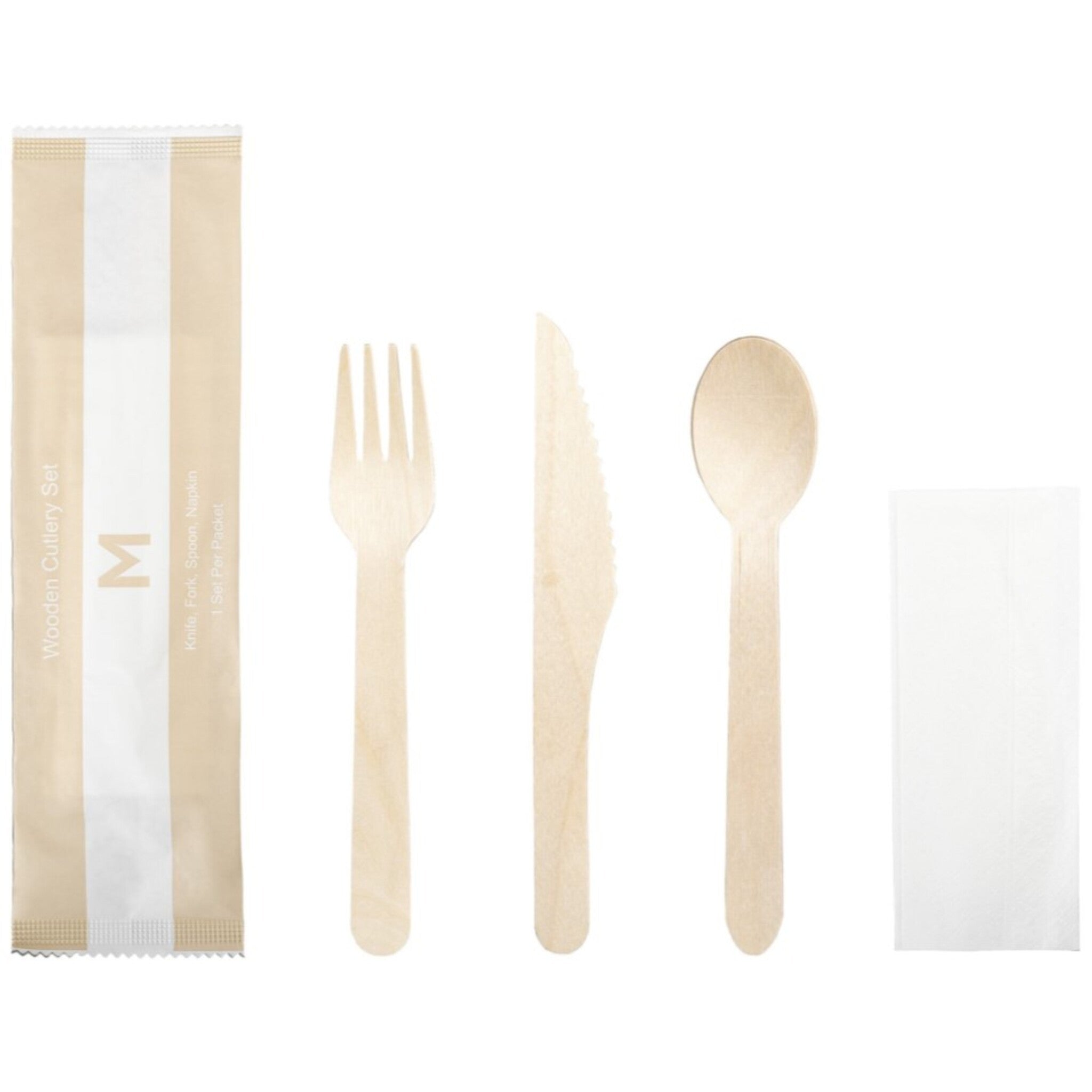 Wooden Cutlery Set 4/1