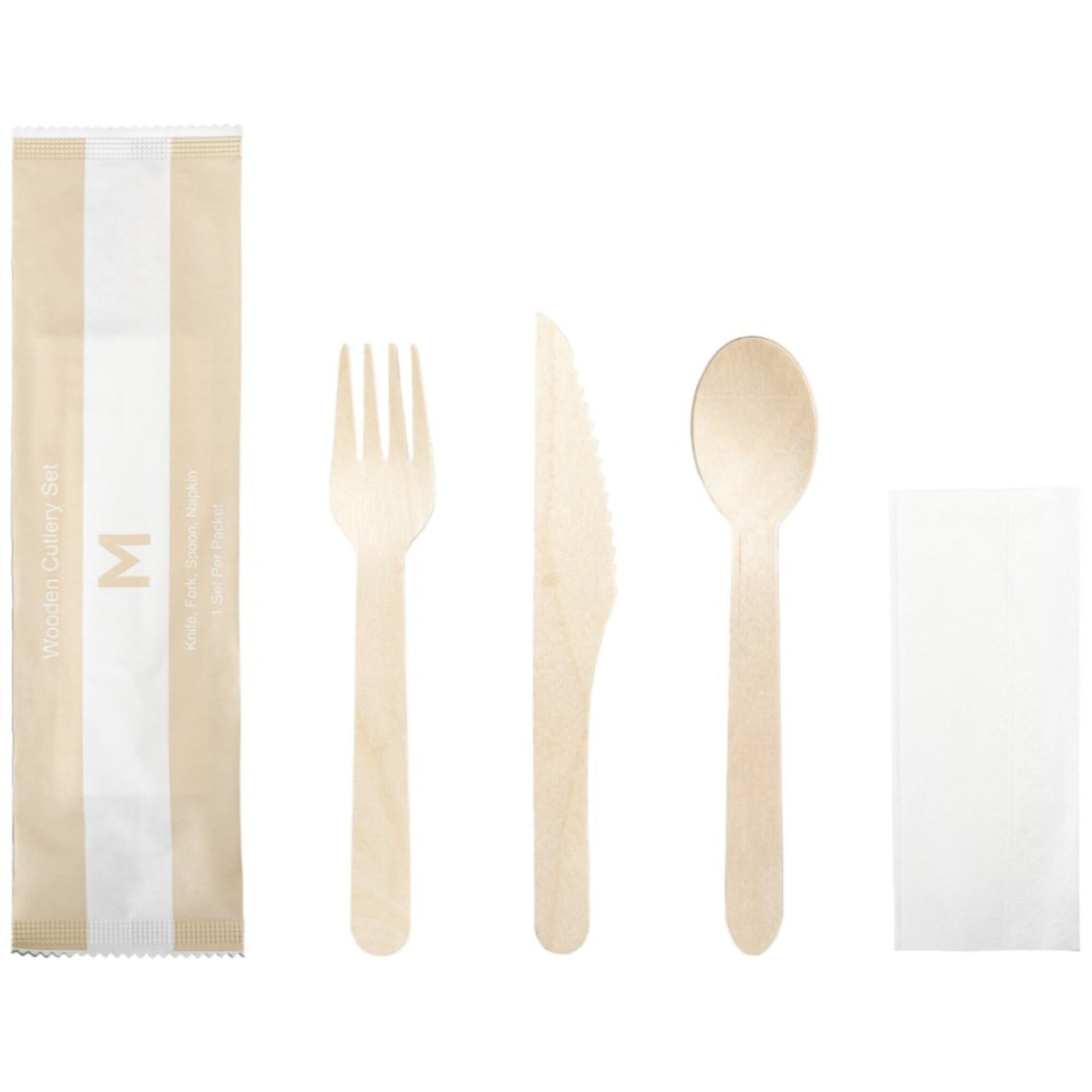 Wooden Cutlery Set 4/1