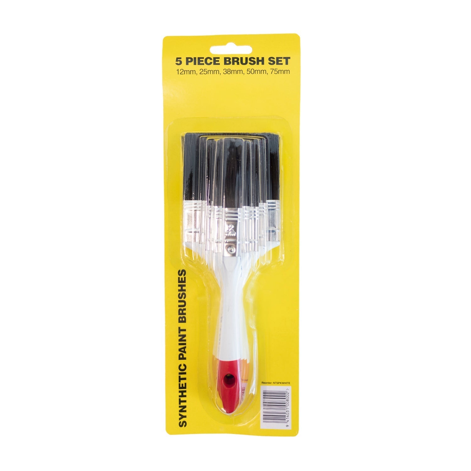 Eco Syn Brush 5pk 12,25,38, 50,75mm White