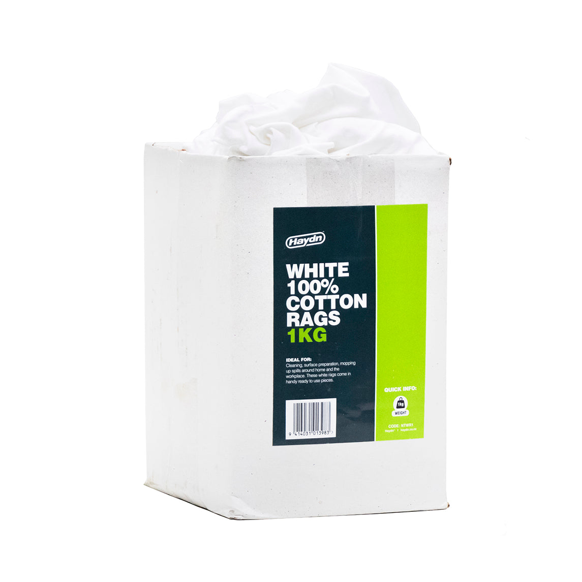 Rags - White Cotton (100%) Washed - 3Kg