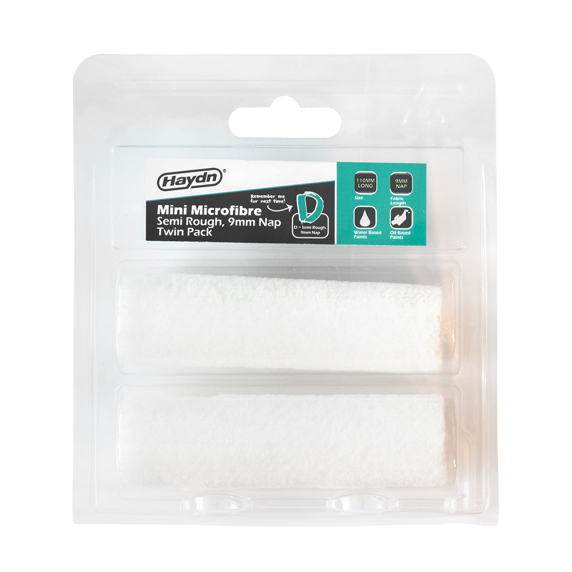 110mm Mini Micro Fibre 9mm Sleeve 10pk