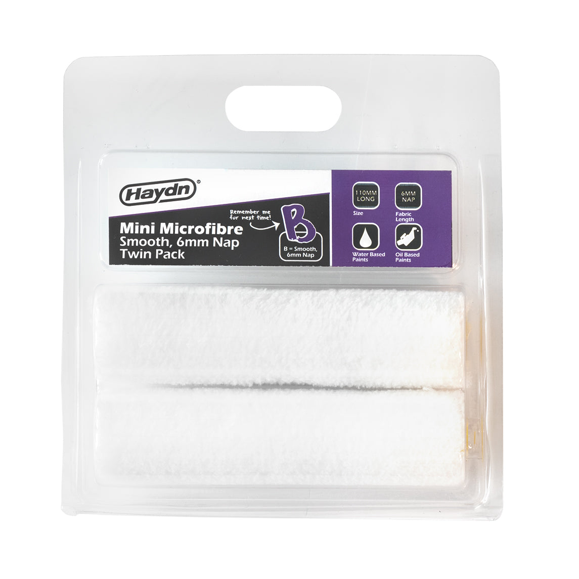 110mm Mini Micro Fibre 6mm Twin Pack