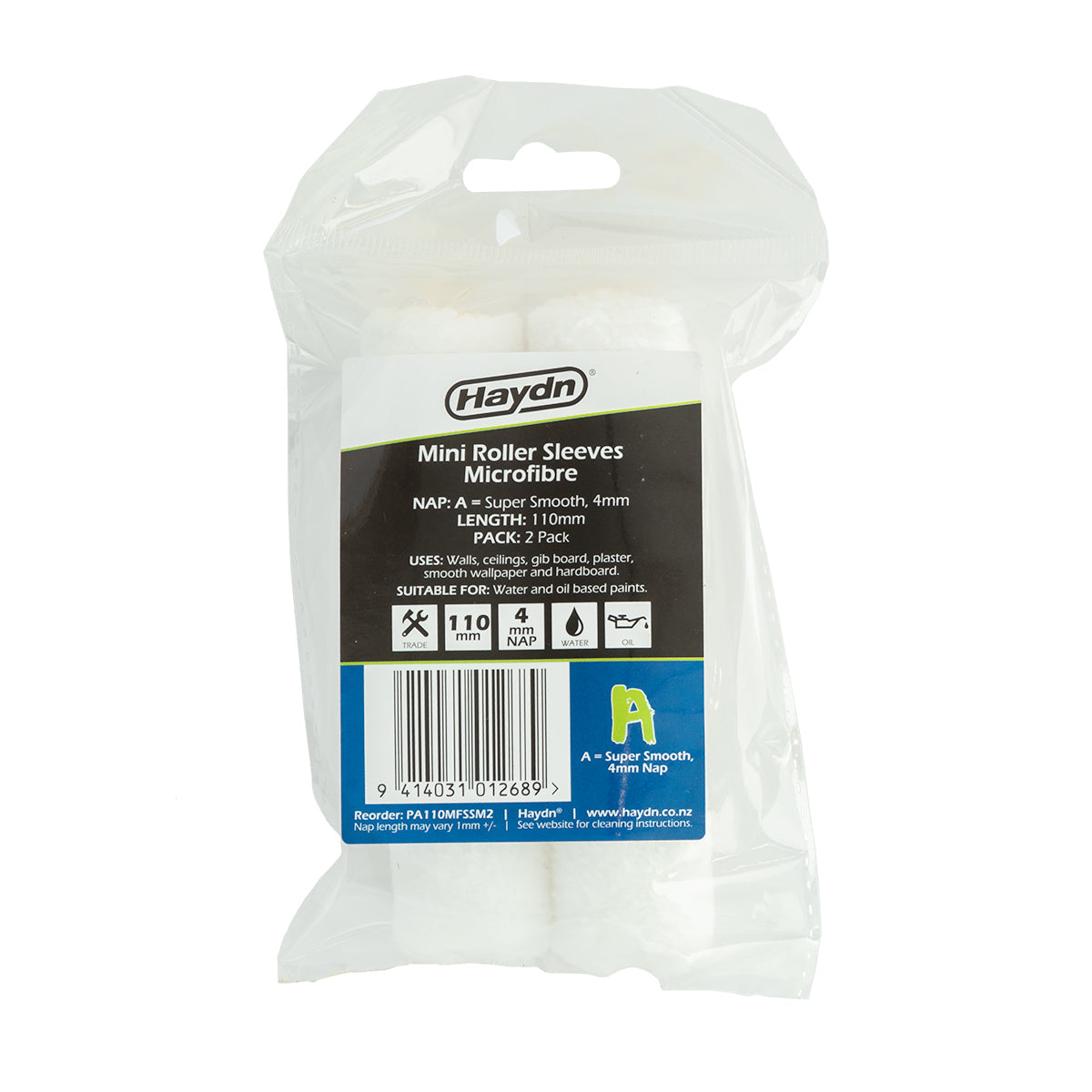 110mm Mini Micro Fibre 4mm Twin Pack