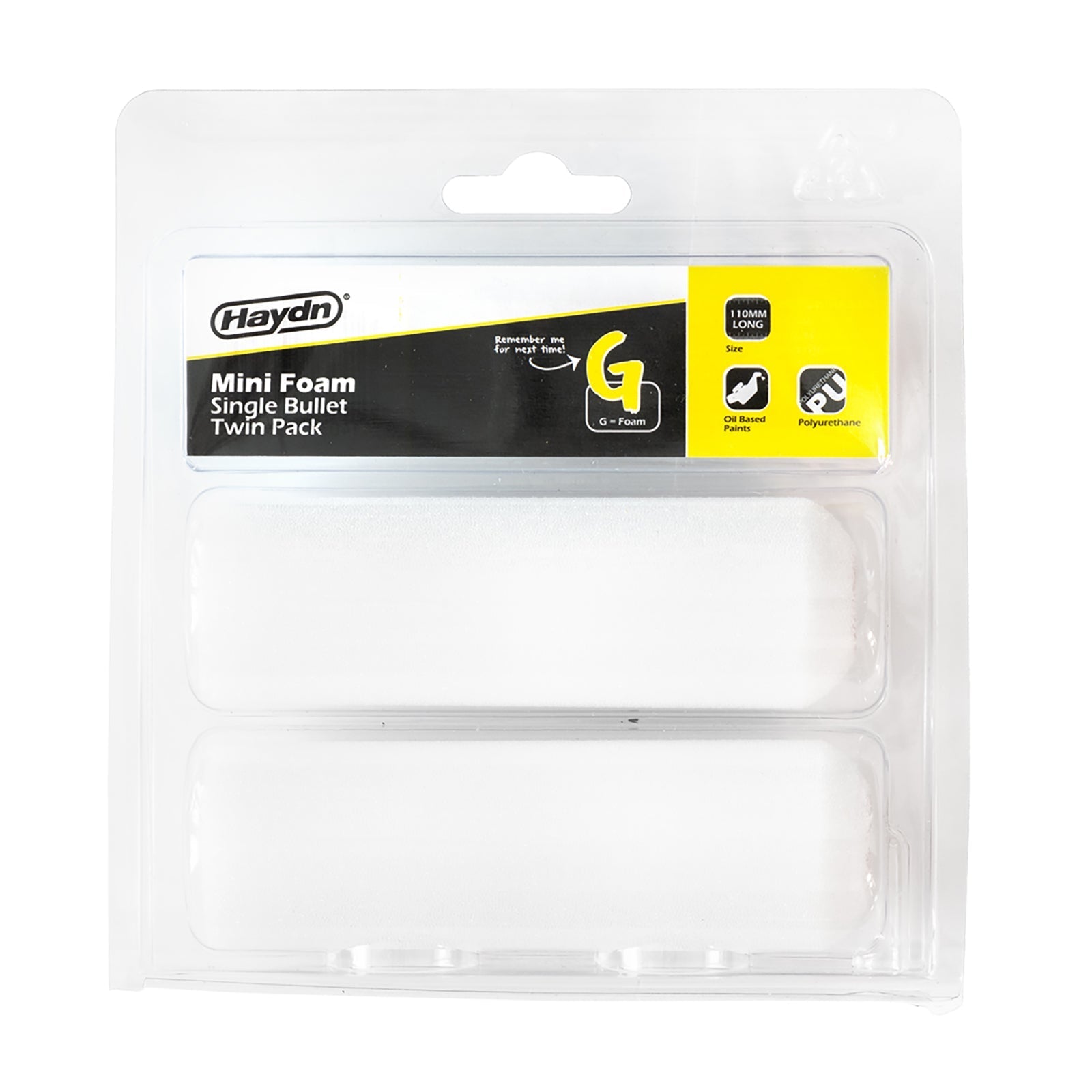 160mm Foam Sleeve Pkt Of 10 Bullet & Square