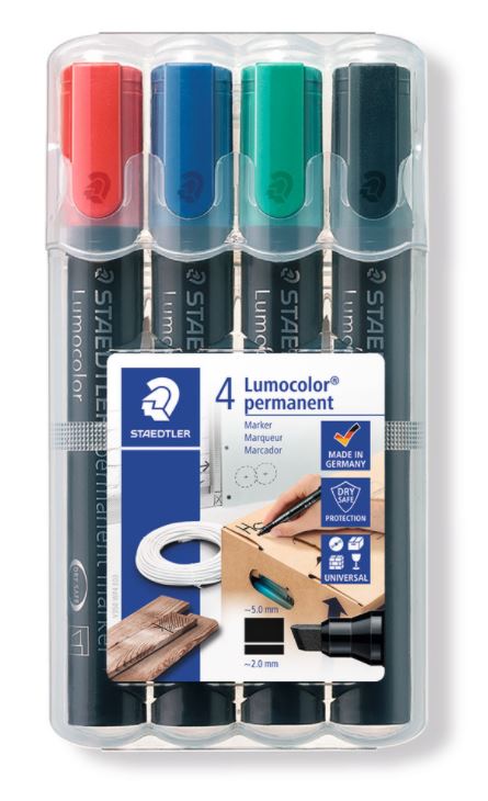 Staedtler Permanent Markers Chisel Tip Assorted - CornerBox