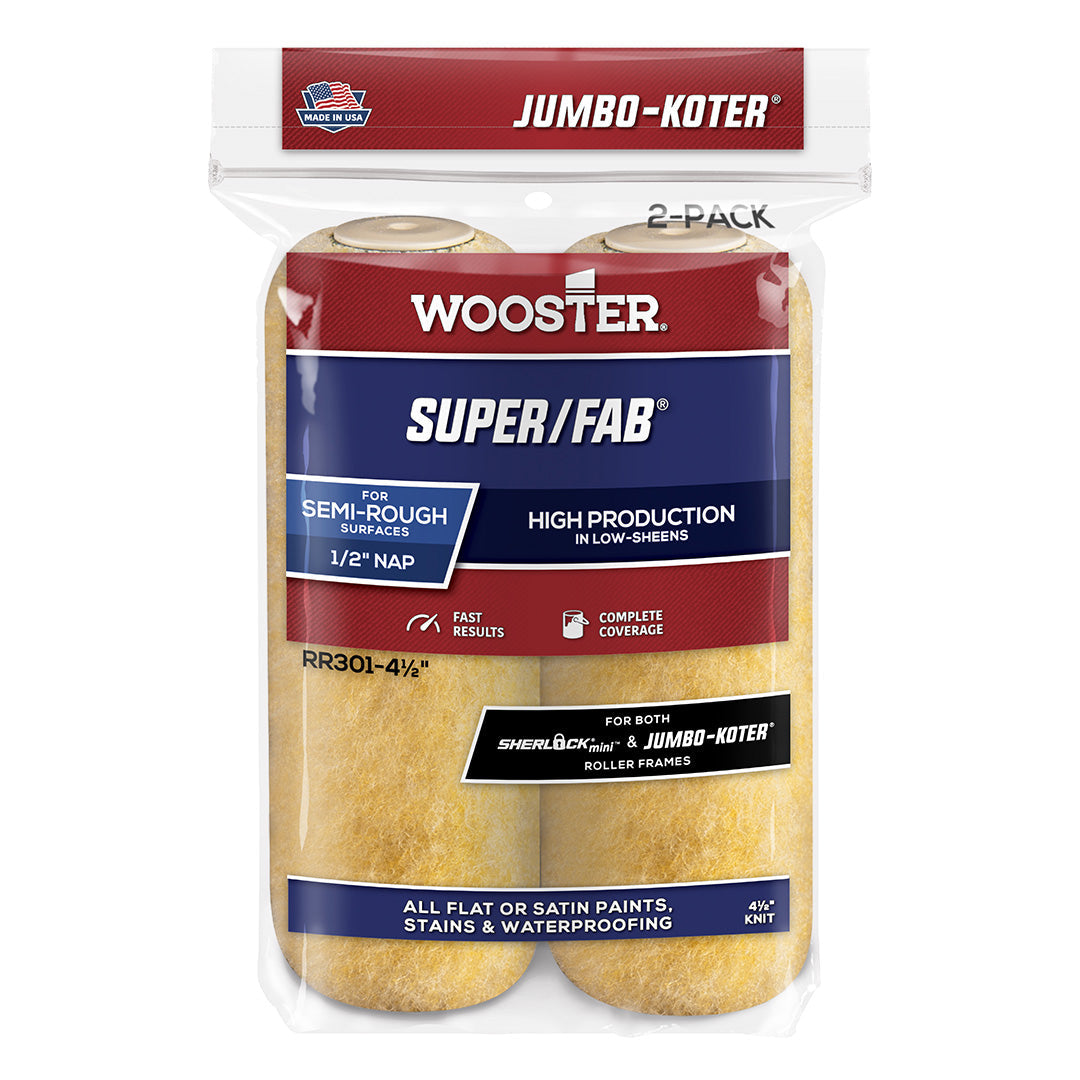 Wooster J/Koter Super/Fab 4 1/2 x 1/2 (115 x 12.7mm) 2pk