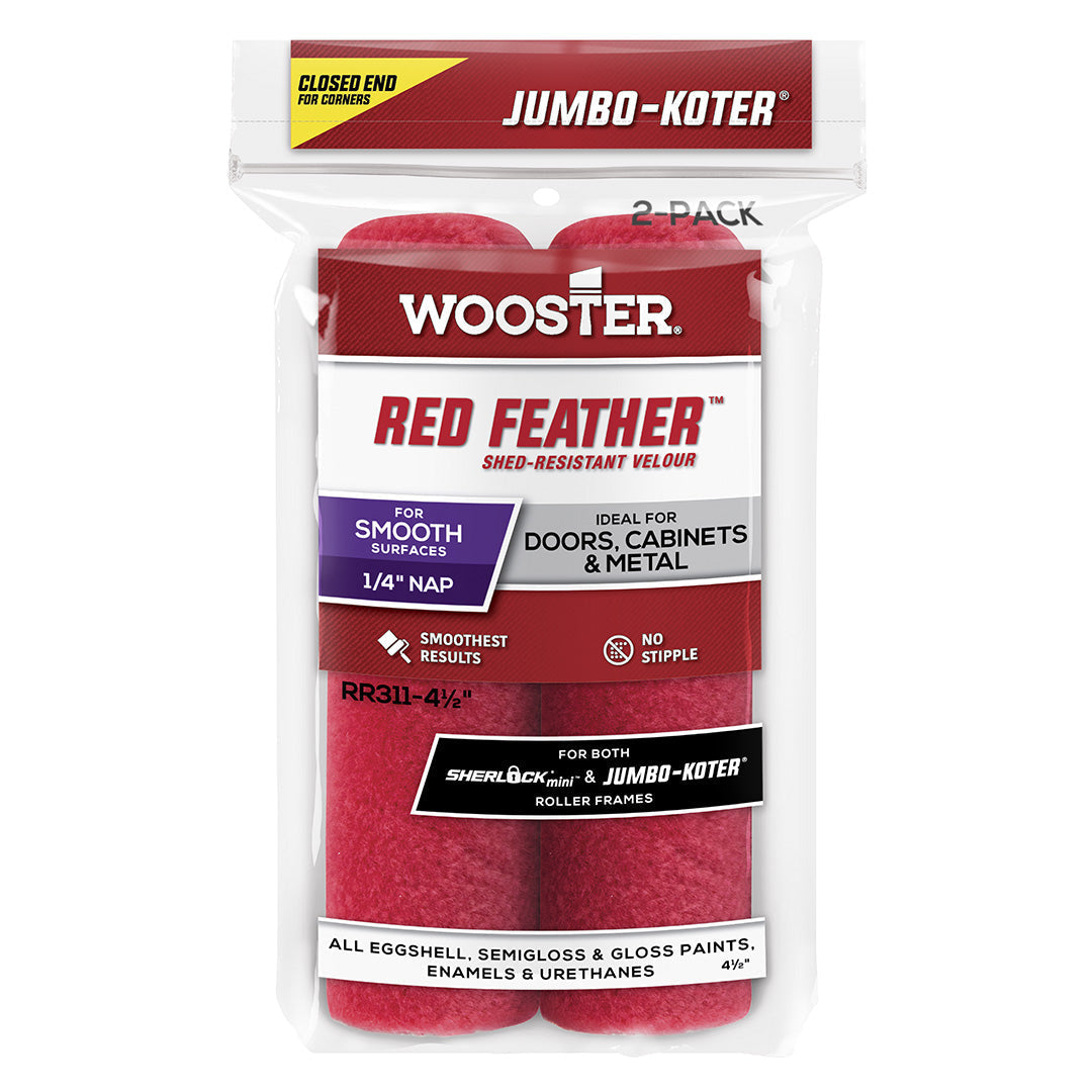 Wooster J/Koter Red Feather 4 1/2 x 1/4 (115 x 6mm) 2pk