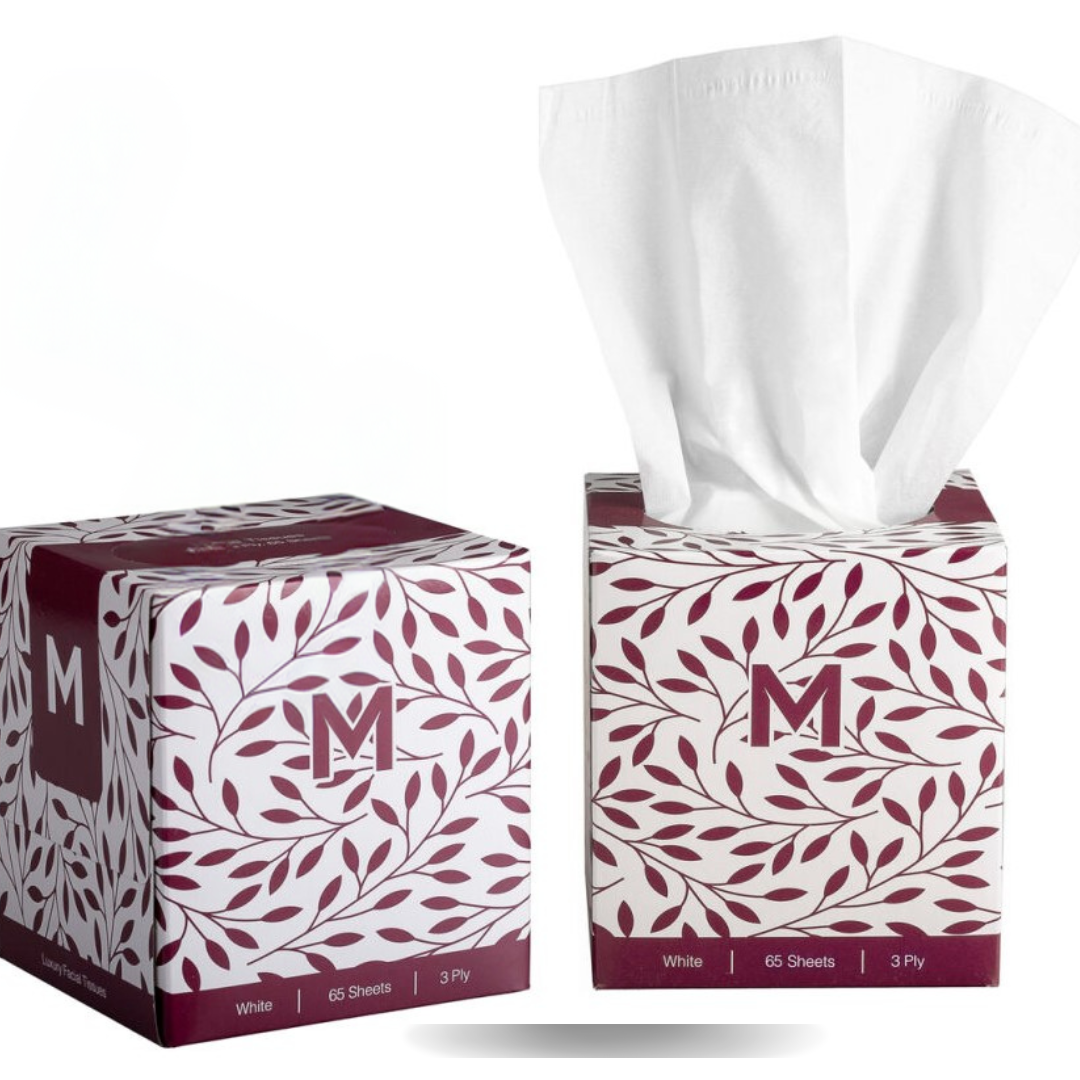 Cube Facial Tissues 3 Ply - 65 Sheets - CornerBox