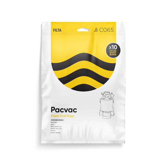 PACVAC SUPERPRO PAPER VACUUM CLEANER BAGS 10 PACK (C065) - CornerBox