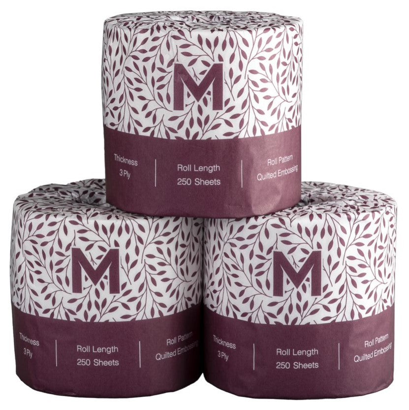 Luxury Wrapped Toilet Paper 3 Ply - 250 Sheets - CornerBox