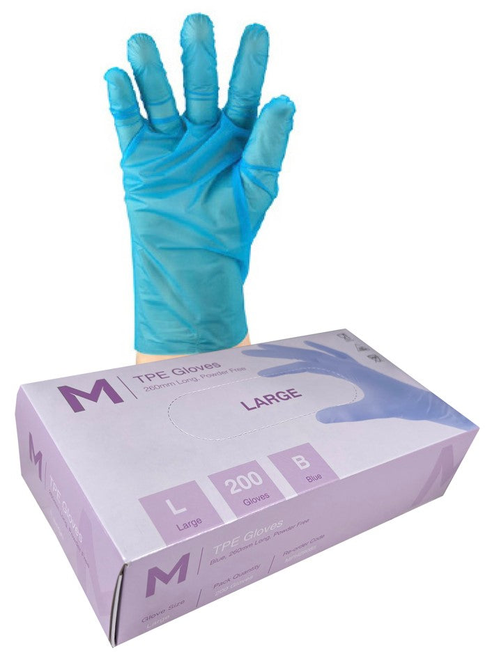 TPE powder free gloves Blue - CornerBox