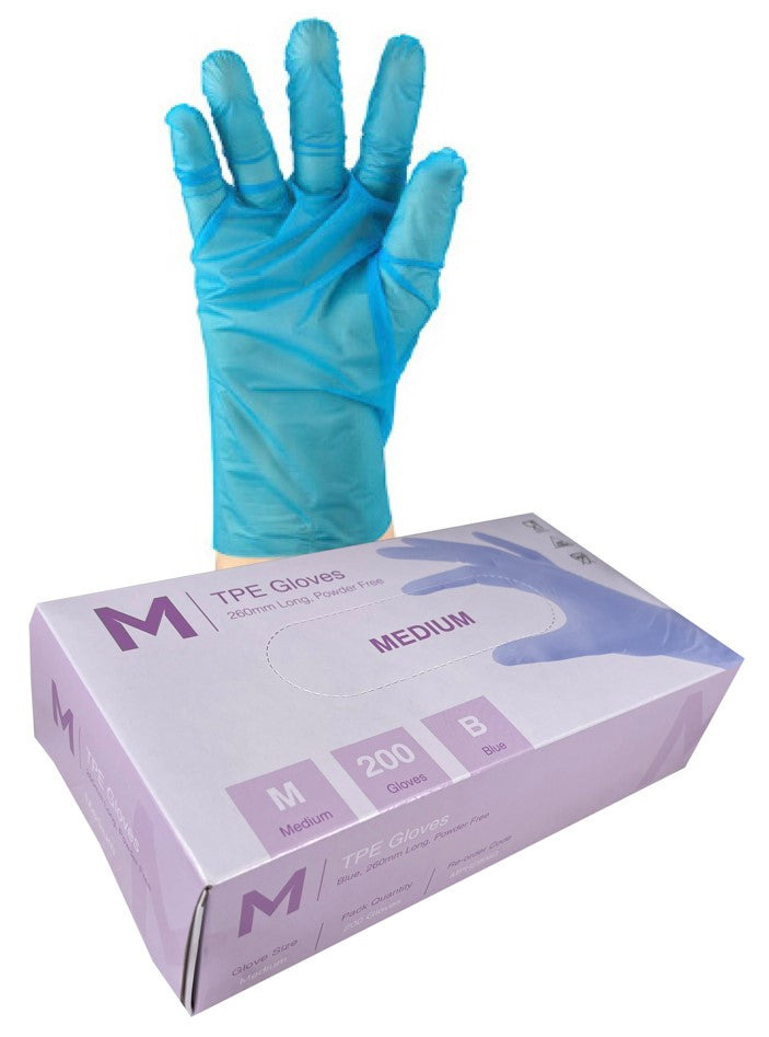 TPE powder free gloves Blue - CornerBox