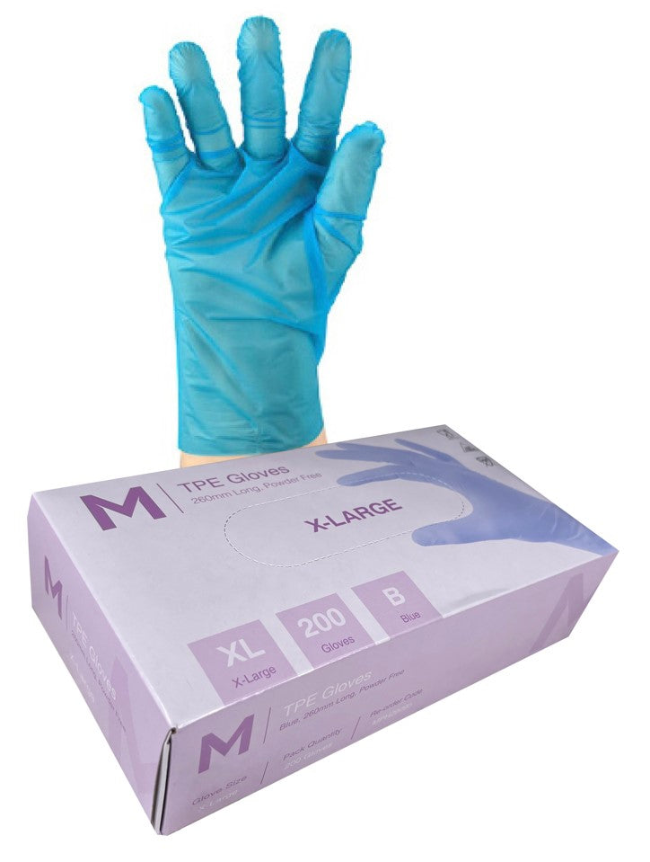 TPE powder free gloves Blue - CornerBox