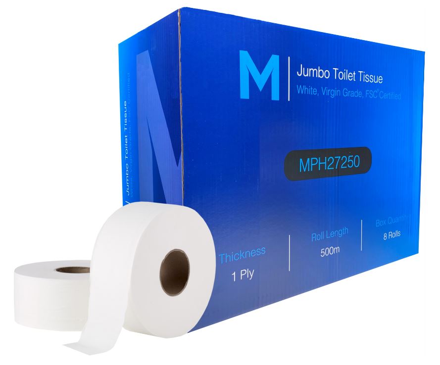 Virgin Jumbo Toilet Tissue Boxed 1 Ply - 500m - CornerBox