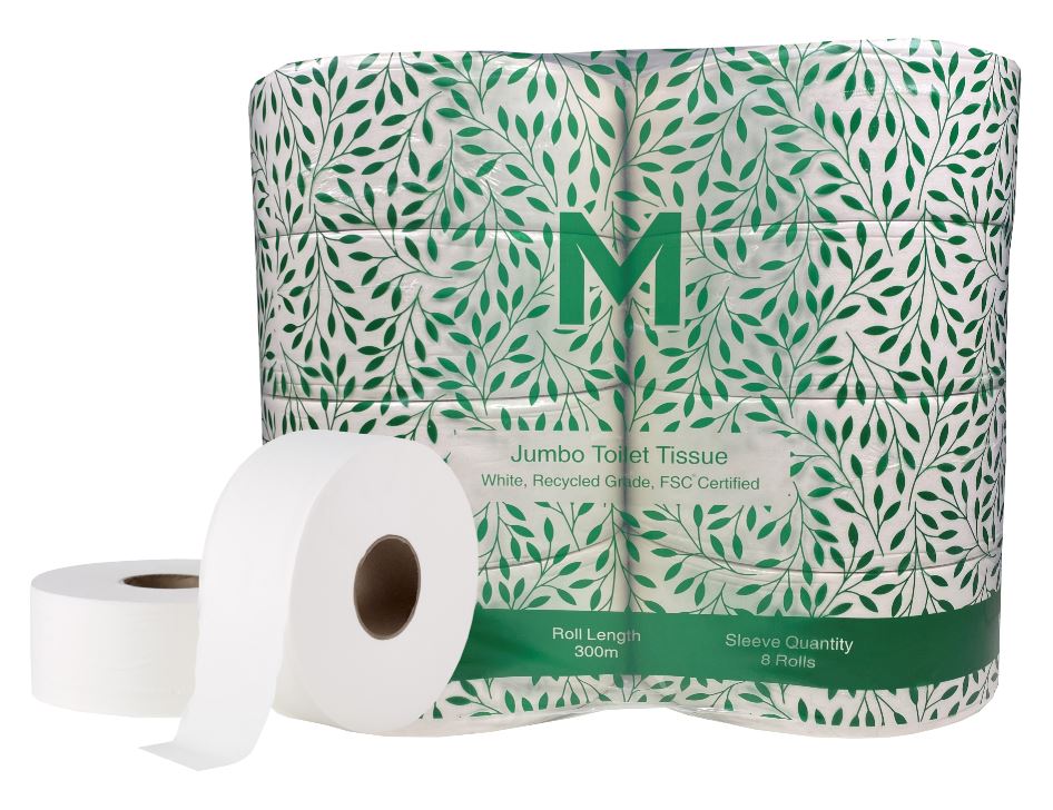 Recycled Jumbo Toilet Tissue Pack 2ply - 300m - CornerBox