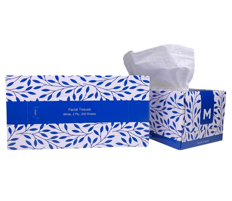 Flat Facial Tissues 2 Ply - 200 Sheets - CornerBox