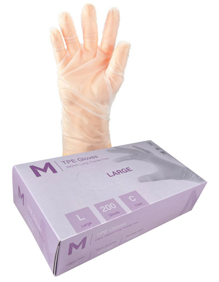 TPE Powder Free Gloves Clear - CornerBox