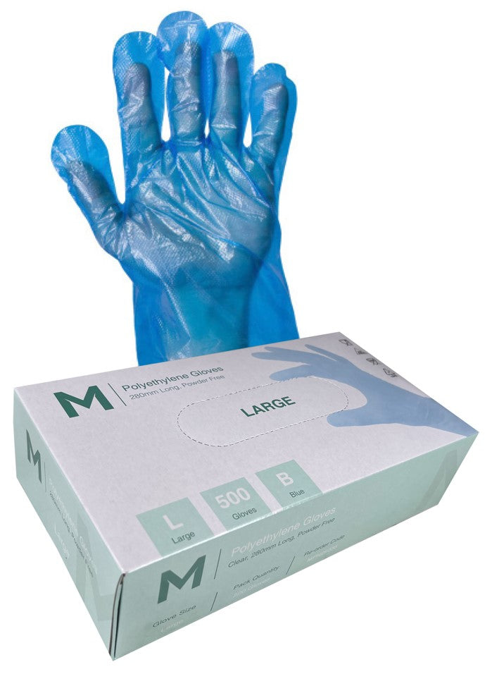 Polyethylene Gloves Blue - CornerBox