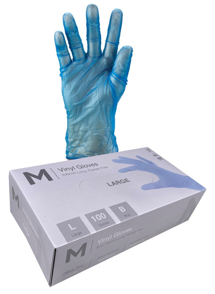 Vinyl Gloves Powder Free Blue - CornerBox